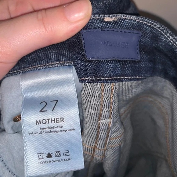 Mother The  Looker Ankle Step Fray Dark Wash 27 - Picture 8 of 13